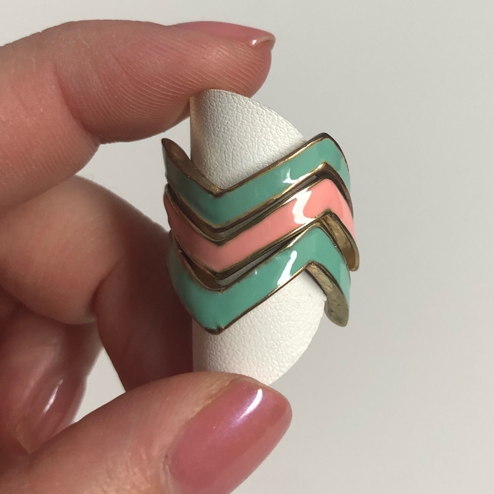 Jewelmint Chevron Stackable Rings + Mixed metal